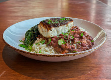 Sweet Home Cafe - Red Beans and Rice with Seared Rockfish
