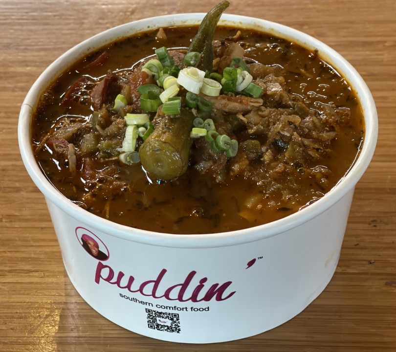 Puddin: chicken and beef sausage gumbo